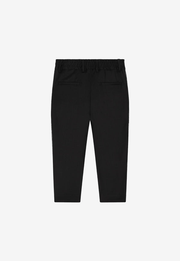 Dolce 
Gabbana Kids Boys Stretch Pants in Wool Black L44P12 FUBFA N0000