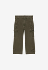 Dolce 
Gabbana Kids Boys Washed-Out Cargo Pants Khaki L44P15 G7I2S S9000