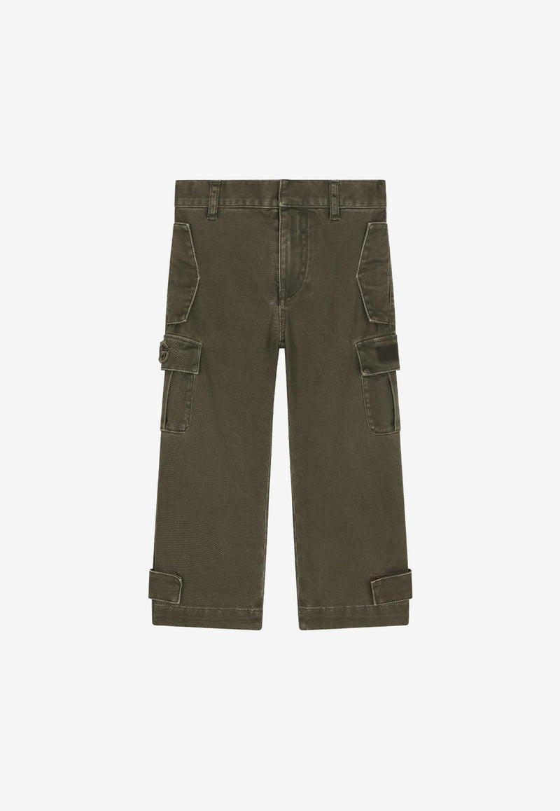 Dolce 
Gabbana Kids Boys Washed-Out Cargo Pants Khaki L44P15 G7I2S S9000