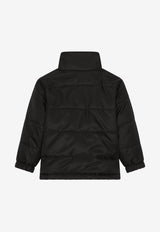 Dolce 
Gabbana Kids Boys Quilted Zip-Up Jacket Black L4JB5D FUSXV N0000