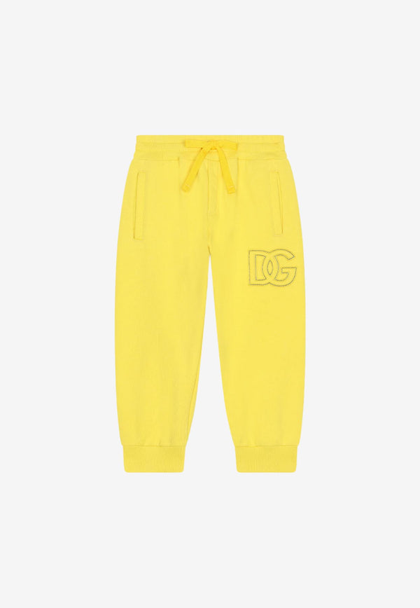 Dolce 
Gabbana Kids Girls Logo-Patch Track Pants Yellow L4JPBX G7H3A A0177