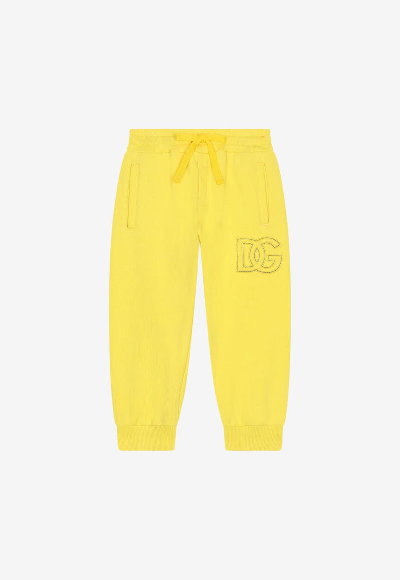 Dolce 
Gabbana Kids Girls Logo-Patch Track Pants Yellow L4JPBX G7H3A A0177