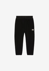 Dolce 
Gabbana Kids Boys Logo-Patch Track Pants Black L4JPHQ G7I8U N0000