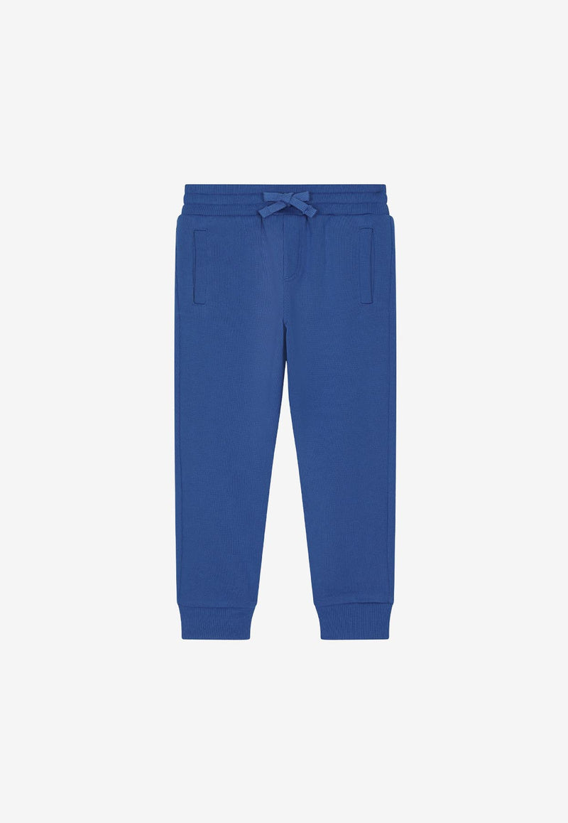 Dolce 
Gabbana Kids Boys Rubberized Logo Plate Track Pants Blue L4JPT0 G7OLJ B0322