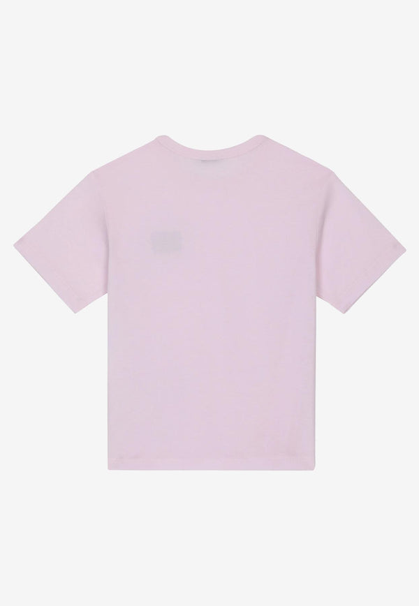 Dolce 
Gabbana Kids Boys Logo Plaque T-shirt Pink L4JT7T G7I2O F3721