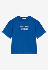 Dolce 
Gabbana Kids Boys Slogan Print T-shirt Blue L4JTEG G7HDY B0315