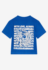 Dolce 
Gabbana Kids Boys Slogan Print T-shirt Blue L4JTEG G7HDY B0315