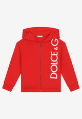 Dolce 
Gabbana Kids Girls Logo Print Zip-Up Hoodie L4JWFN G7IXP R0156 Red