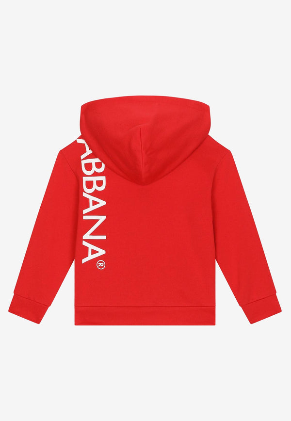 Dolce 
Gabbana Kids Girls Logo Print Zip-Up Hoodie L4JWFN G7IXP R0156 Red