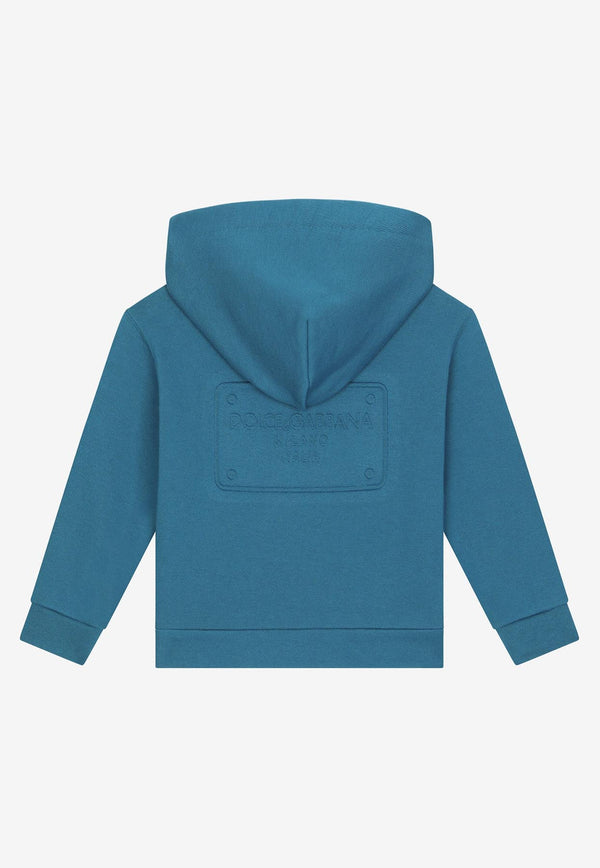 Dolce 
Gabbana Kids Boys Logo Embossed Zip-Up Hoodie L4JWGP G7H6I B0025 Blue