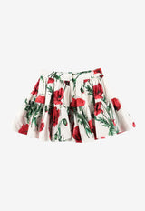 Dolce 
Gabbana Kids Girls Poppy Print Flared Skirt Multicolor L54I49 HS5O1 HA3VN