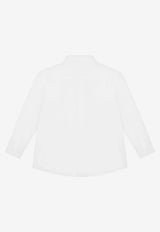 Dolce 
Gabbana Kids Girls Logo Detail Poplin Shirt L55S49 FU5GK W0800 White