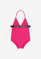 Dolce 
Gabbana Kids Girls Logo Print One-Piece Swimsuit L5J827 G7B3M FA877 Fuchsia