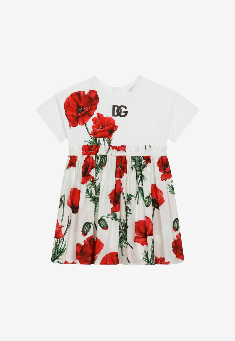 Dolce 
Gabbana Kids Girls DG Logo Floral Dress Multicolor L5JD4R G7G9L HA3VN