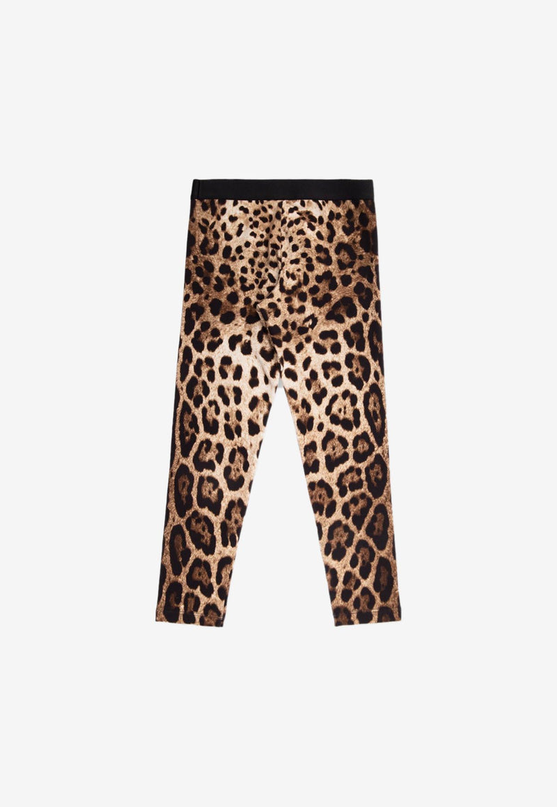 Dolce 
Gabbana Kids Girls Leopard Print Leggings Brown L5JP3J FSGQX HY13M