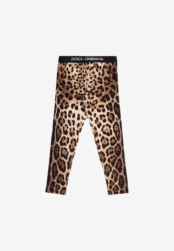 Dolce 
Gabbana Kids Girls Leopard Print Leggings Brown L5JP3J FSGQX HY13M