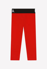 Dolce 
Gabbana Kids Girls Interlock Leggings with Branded Waistband Red L5JP3J G7E3K R0156