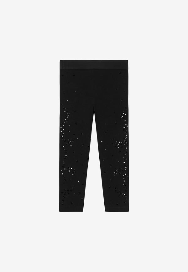 Dolce 
Gabbana Kids Girls Rhinestone Embellished Leggings Black L5JP3J G7JK9 S9000