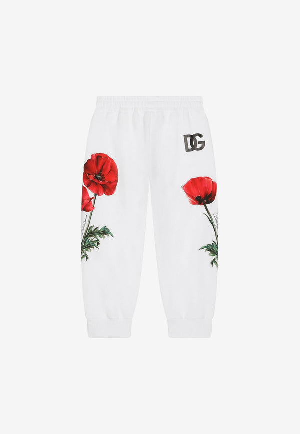 Dolce 
Gabbana Kids Girls Poppy Patch Track Pants White L5JP9T G7G9P W0800