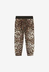 Dolce 
Gabbana Kids Girls Leopard Print Track Pants Brown L5JP9Z G7H7X HA93M