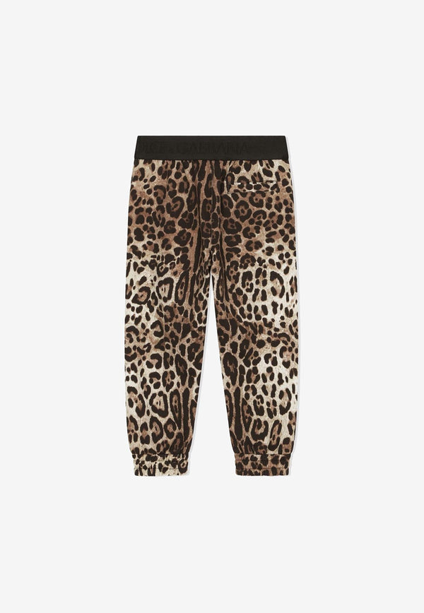 Dolce 
Gabbana Kids Girls Leopard Print Track Pants Brown L5JP9Z G7H7X HA93M