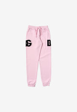 Dolce 
Gabbana Kids Girls DG Logo Patch Track Pants Pink L5JPA3 G7IGH F1452