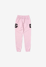 Dolce 
Gabbana Kids Girls DG Logo Patch Track Pants Pink L5JPA3 G7IGH F1452