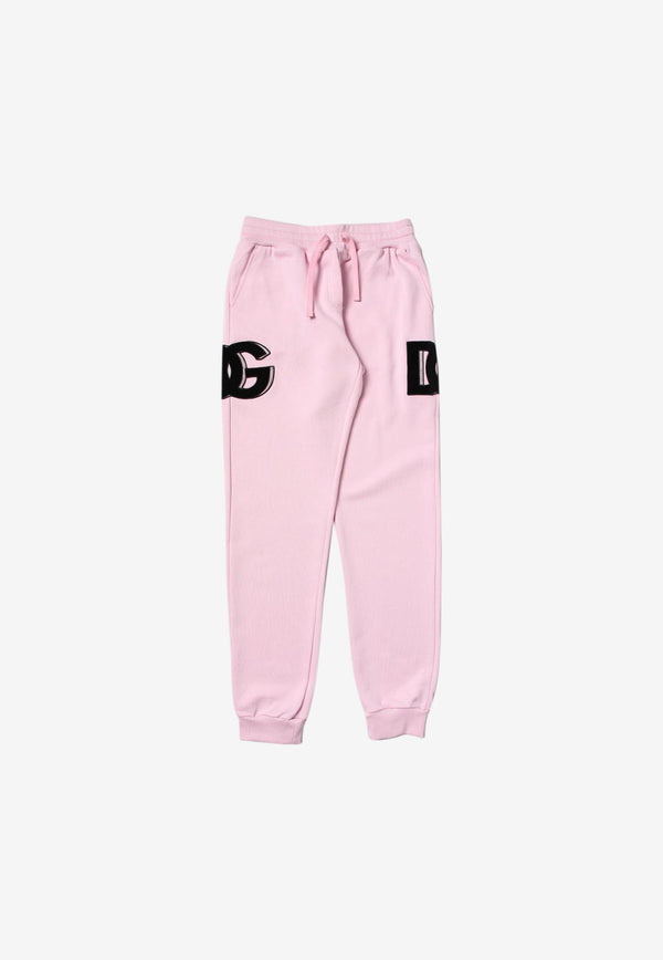 Dolce 
Gabbana Kids Girls DG Logo Patch Track Pants Pink L5JPA3 G7IGH F1452