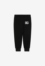 Dolce 
Gabbana Kids Girls Track Pants with DG Logo Patch Black L5JPA6 G7I0H N0000