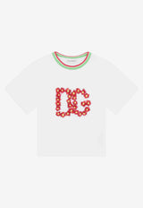 Dolce 
Gabbana Kids Girls Floral DG Logo Oversized T-shirt L5JTAZ G7B9S W0800 White