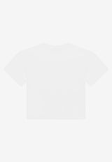 Dolce 
Gabbana Kids Girls Openwork DG Logo T-shirt White L5JTIB G7B3E W0800