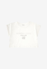 Dolce 
Gabbana Kids Girls DG Milano Cropped T-shirt White L5JTIH G7I0L W0800