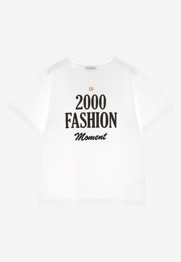 Dolce 
Gabbana Kids Girls 2000 Fashion Moment Print T-shirt White L5JTIY G7C2X W0800