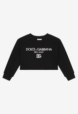 Dolce 
Gabbana Kids Girls DG Milano Embroidered Sweatshirt Black L5JW7M G7F0U N0000