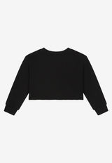 Dolce 
Gabbana Kids Girls DG Milano Embroidered Sweatshirt Black L5JW7M G7F0U N0000