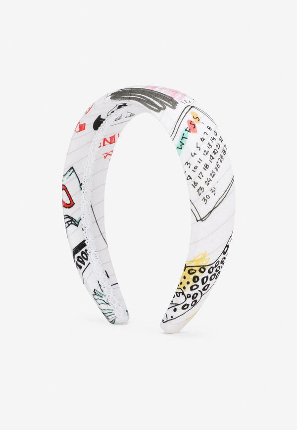 Dolce 
Gabbana Kids Girls Smemo Print Headband Multicolor LB3L54 FSG1D HW3VG