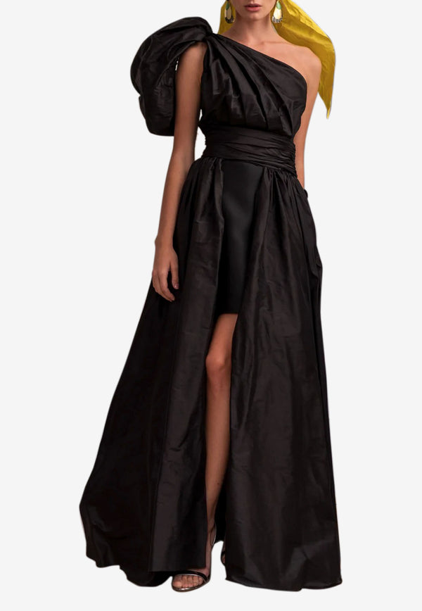 Leal Daccarett Isla Negra One-Shoulder Gown Black LDBING