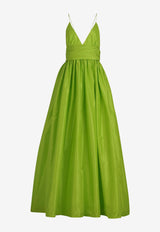 Leal Daccarett Corombaia Silk Taffeta Gown with Oversized Bow Detail Lime LDLCG