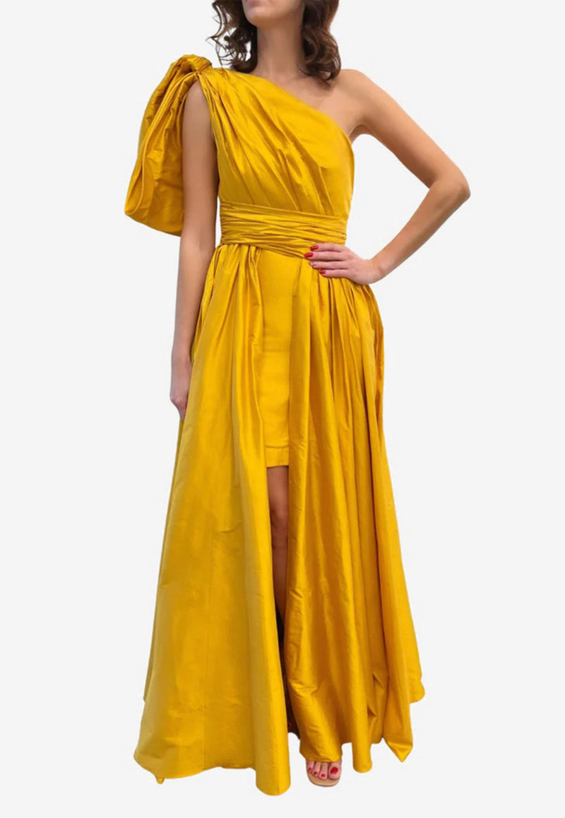 Leal Daccarett Isla Negra One-Shoulder Gown Yellow LDOING