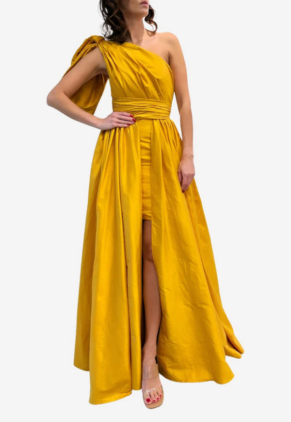 Leal Daccarett Isla Negra One-Shoulder Gown Yellow LDOING