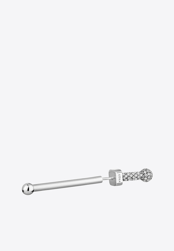 EÉRA Special Order - Diamond Stud Long Piercing Earring in 18k Gold White Gold LPERFP02U3