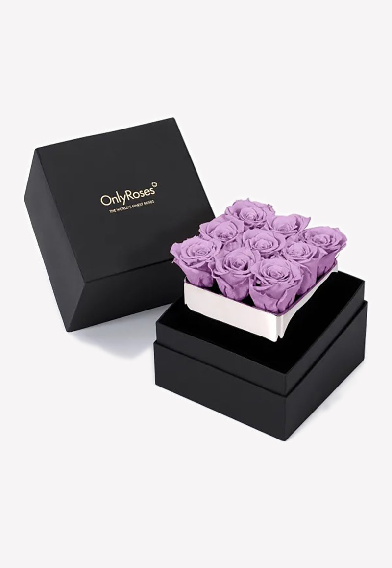 OnlyRoses Infinite Rose Silver Cube Lavender 