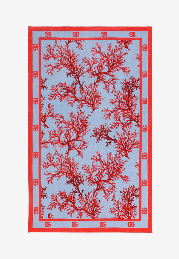 Dolce 
Gabbana Coral Print Beach Towel Multicolor M0A00T HI7VI HC3VK