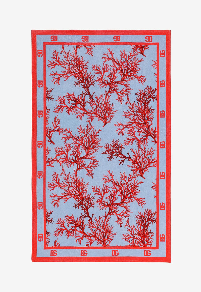 Dolce 
Gabbana Coral Print Beach Towel Multicolor M0A00T HI7VI HC3VK