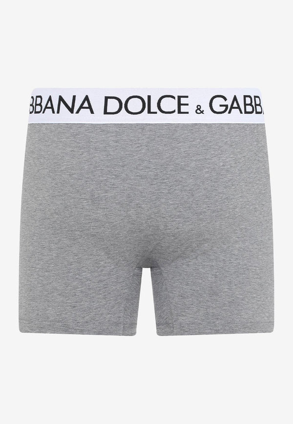 Dolce 
Gabbana Logo Waistband Boxers Gray M4B98J OUAIG S8291