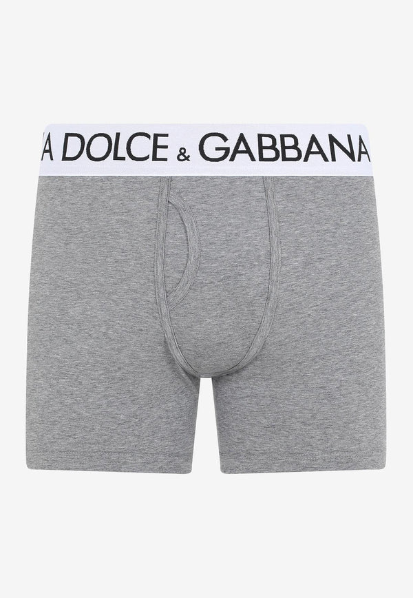 Dolce 
Gabbana Logo Waistband Boxers Gray M4B98J OUAIG S8291