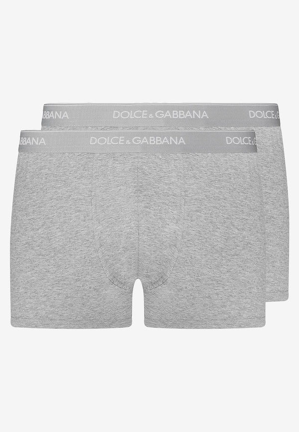 Dolce 
Gabbana Logo Waistband Boxers - Set of 2 Gray M9C07J FUGIW S8290