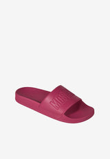 Moschino Logo PVC Pool Slides MA28022G1GM1B668 PVC GIACINTO Pink