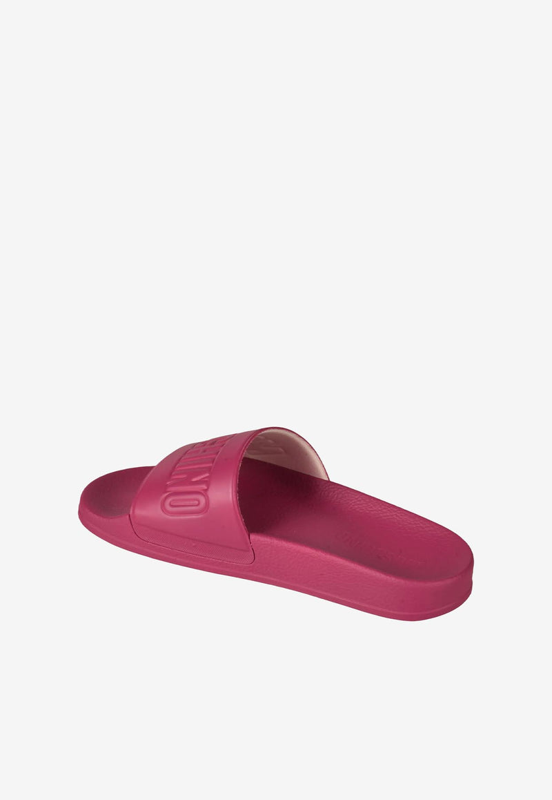 Moschino Logo PVC Pool Slides MA28022G1GM1B668 PVC GIACINTO Pink