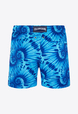 Vilebrequin Moohina Packable Nautilius Tie 
Dye Swim Shorts MAHH2J29-301 Blue